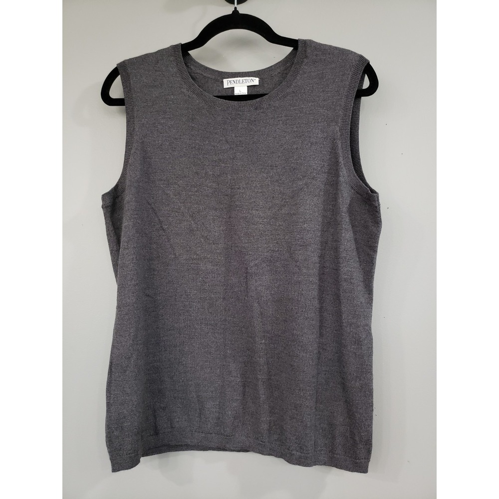 NWOT PENDLETON SIZE LARGE CHARCOAL GRAY VNECK SWEATER VEST PULLOVER SLEEVELESS